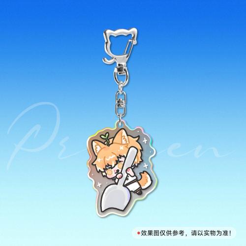 【透卡】5cm镭射钥匙扣猫咪扣 - 勺子